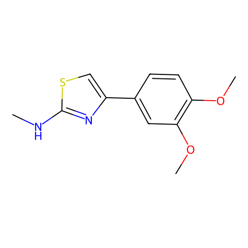 4-(3,4-dimethoxyphenyl)-N-methyl-1,3-thiazol-2-amine structure