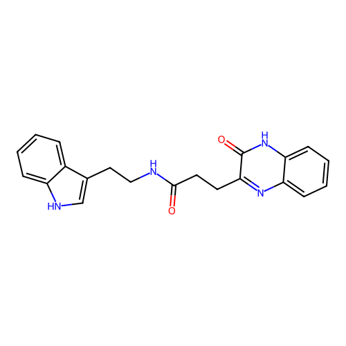N-(2-(1H-indol-3-yl)ethyl)-3-(3-oxo-3,4-dihydroquinoxalin-2-yl)propanamide structure