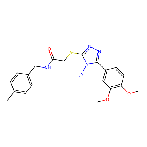 2-{[4-amino-5-(3,4-dimethoxyphenyl)-4H-1,2,4-triazol-3-yl]sulfanyl}-N-[(4-methylphenyl)methyl]acetamide structure