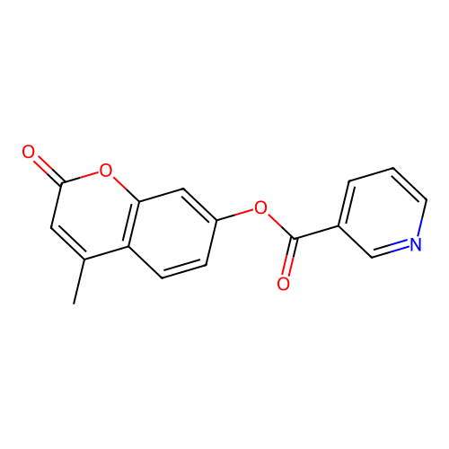 4-methyl-2-oxo-2H-chromen-7-yl nicotinate structure