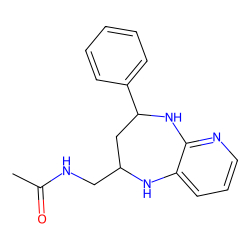 2-Acetaminomethylene-4-phenyl-1H-tetrahydro-6-azabenzo-1,5-diazepine structure