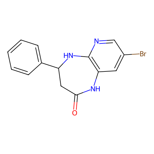 1H-Pyrido(3,4-b)(1,4)diazepin-2(3H)-one, 4,5-dihydro-8-bromo-4-phenyl- structure