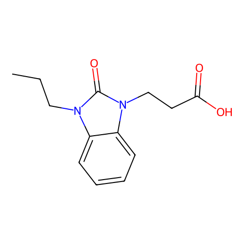 3-(2-oxo-3-propyl-2,3-dihydro-1H-1,3-benzodiazol-1-yl)propanoic acid structure