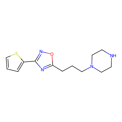 1-{3-[3-(Thiophen-2-yl)-1,2,4-oxadiazol-5-yl]propyl}piperazine structure