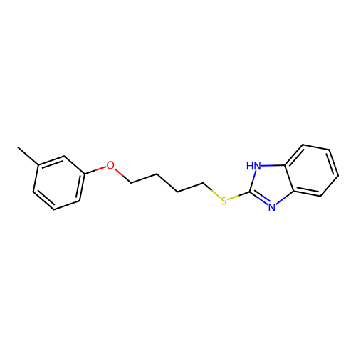 1H-1,3-Benzimidazole, 2-[[4-(3-methylphenoxy)butyl]thio]- structure