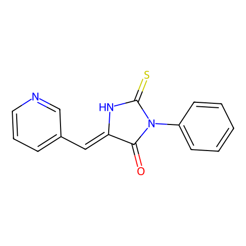 3-Phenyl-5-(pyridin-3-ylmethylidene)-2-thioxoimidazolidin-4-one structure