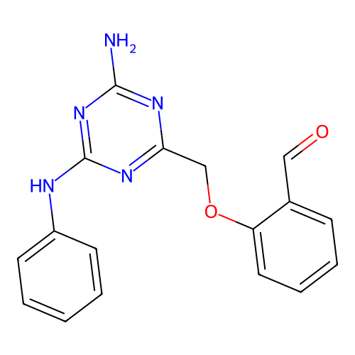 2-[(4-Amino-6-anilino-1,3,5-triazin-2-yl)methoxy]benzaldehyde structure