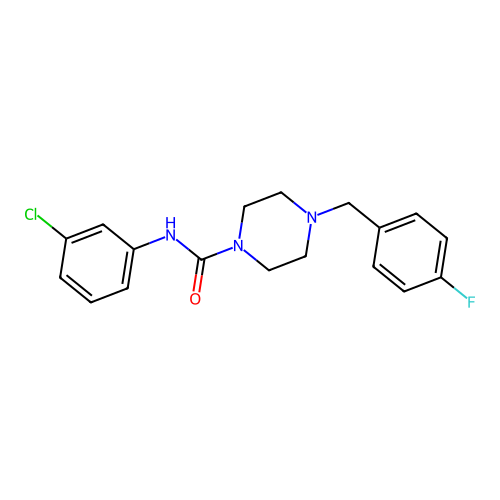 N-(3-chlorophenyl)-4-[(4-fluorophenyl)methyl]piperazine-1-carboxamide structure