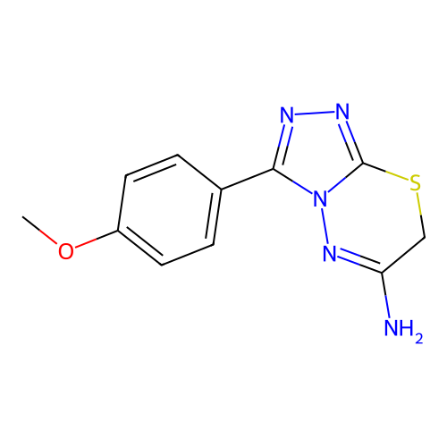 3-(4-methoxyphenyl)-7H-[1,2,4]triazolo[3,4-b][1,3,4]thiadiazin-6-amine structure