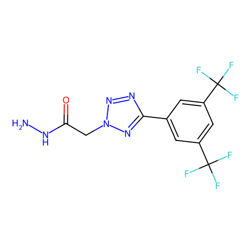 2-{5-[3,5-Bis(trifluoromethyl)phenyl]-2H-tetrazol-2-YL}acetohydrazide structure