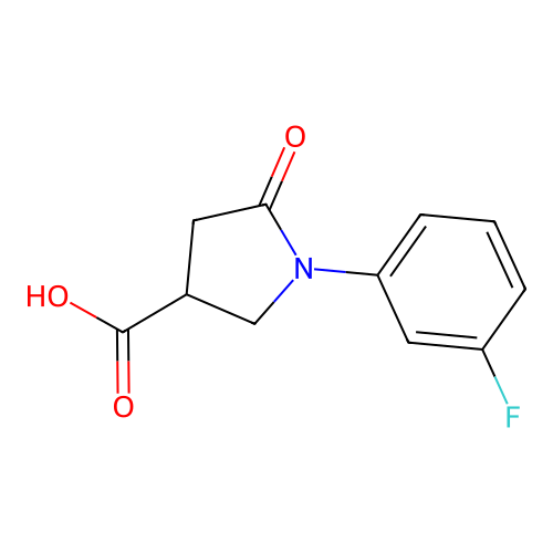 1-(3-Fluorophenyl)-5-oxo-3-pyrrolidinecarboxylic acid structure