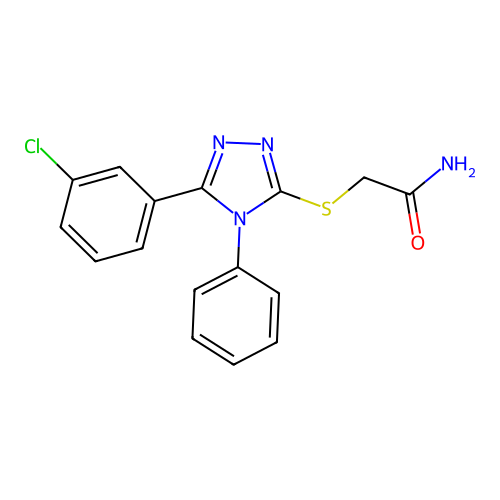 2-{[5-(3-chlorophenyl)-4-phenyl-4H-1,2,4-triazol-3-yl]sulfanyl}acetamide structure