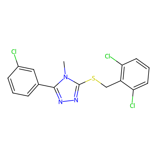 3-[(2,6-Dichlorophenyl)methylthio]-5-(3-chlorophenyl)-4-methyl-1,2,4-triazole structure