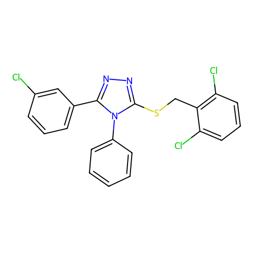 3-[(2,6-Dichlorophenyl)methylthio]-5-(3-chlorophenyl)-4-phenyl-1,2,4-triazole structure