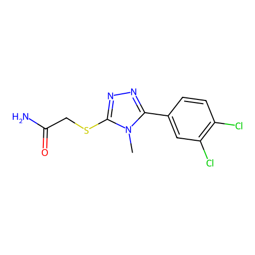 2-[[5-(3,4-Dichlorophenyl)-4-methyl-1,2,4-triazol-3-yl]sulfanyl]acetamide structure