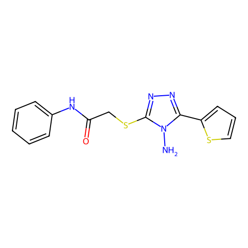 2-{[4-amino-5-(thiophen-2-yl)-4H-1,2,4-triazol-3-yl]sulfanyl}-N-phenylacetamide structure