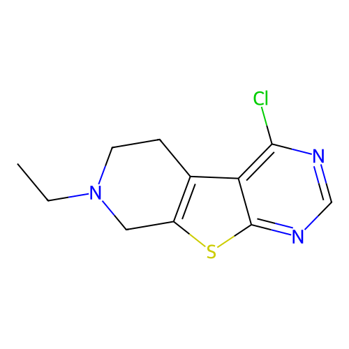 4-Chloro-7-ethyl-5,6,7,8-tetrahydropyrido-[4',3':4,5]thieno[2,3-D]pyrimidine structure