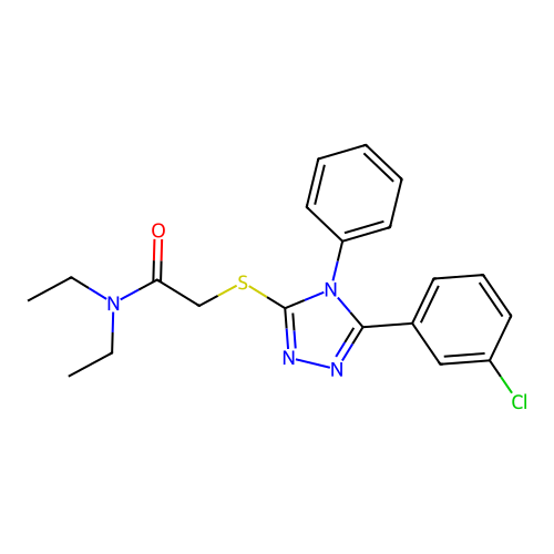 2-{[5-(3-chlorophenyl)-4-phenyl-4H-1,2,4-triazol-3-yl]sulfanyl}-N,N-diethylacetamide structure