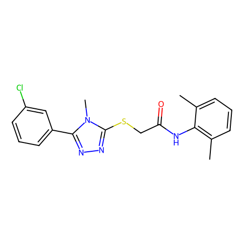2-[[5-(3-chlorophenyl)-4-methyl-1,2,4-triazol-3-yl]sulfanyl]-N-(2,6-dimethylphenyl)acetamide structure