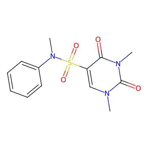 N,1,3-trimethyl-2,4-dioxo-N-phenyl-1,2,3,4-tetrahydropyrimidine-5-sulfonamide structure