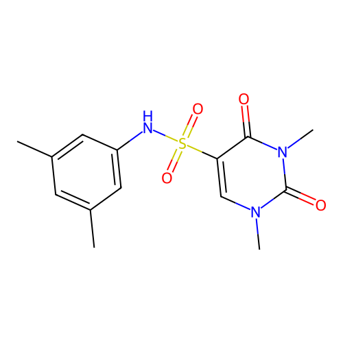 N-(3,5-dimethylphenyl)-1,3-dimethyl-2,4-dioxopyrimidine-5-sulfonamide structure
