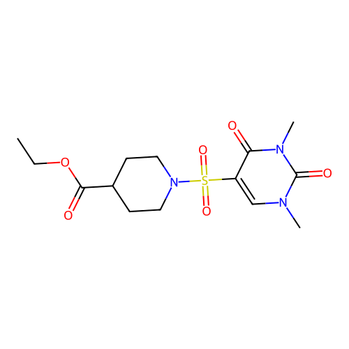 Ethyl 1-(1,3-dimethyl-2,4-dioxopyrimidin-5-yl)sulfonylpiperidine-4-carboxylate structure