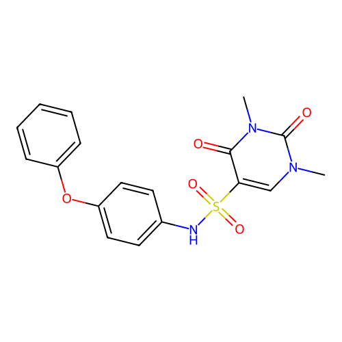 1,3-dimethyl-2,4-dioxo-N-(4-phenoxyphenyl)-1,2,3,4-tetrahydropyrimidine-5-sulfonamide structure