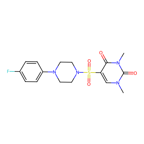 5-[4-(4-Fluorophenyl)piperazin-1-yl]sulfonyl-1,3-dimethylpyrimidine-2,4-dione structure