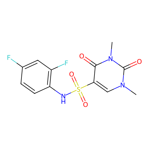 N-(2,4-difluorophenyl)-1,3-dimethyl-2,4-dioxo-1,2,3,4-tetrahydropyrimidine-5-sulfonamide structure