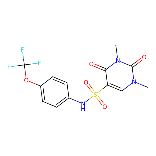 1,3-dimethyl-2,4-dioxo-N-[4-(trifluoromethoxy)phenyl]pyrimidine-5-sulfonamide structure
