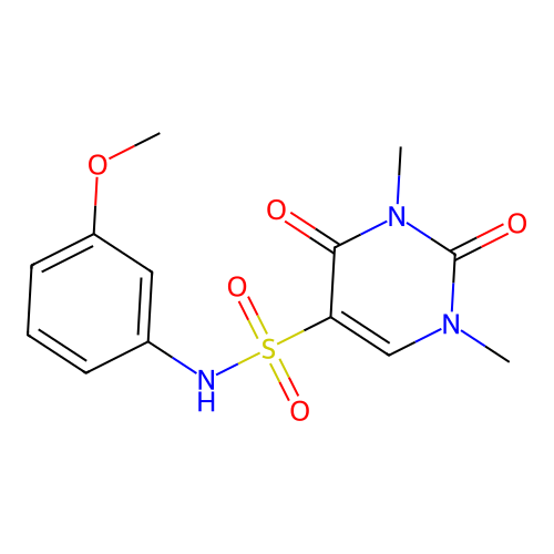 N-(3-methoxyphenyl)-1,3-dimethyl-2,4-dioxo-1,2,3,4-tetrahydropyrimidine-5-sulfonamide structure