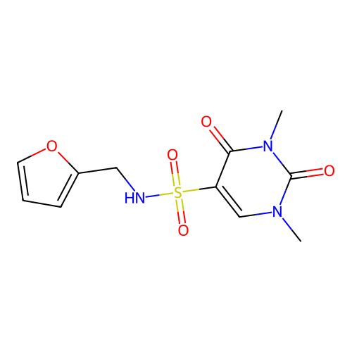 N-(furan-2-ylmethyl)-1,3-dimethyl-2,4-dioxopyrimidine-5-sulfonamide structure