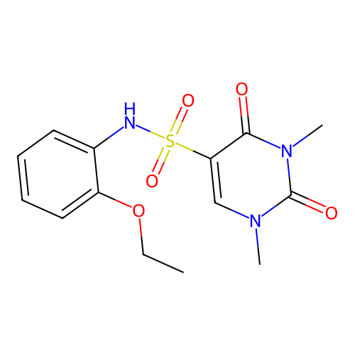 N-(2-ethoxyphenyl)-1,3-dimethyl-2,4-dioxopyrimidine-5-sulfonamide structure