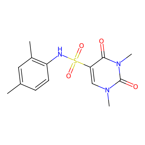 N-(2,4-dimethylphenyl)-1,3-dimethyl-2,4-dioxopyrimidine-5-sulfonamide structure