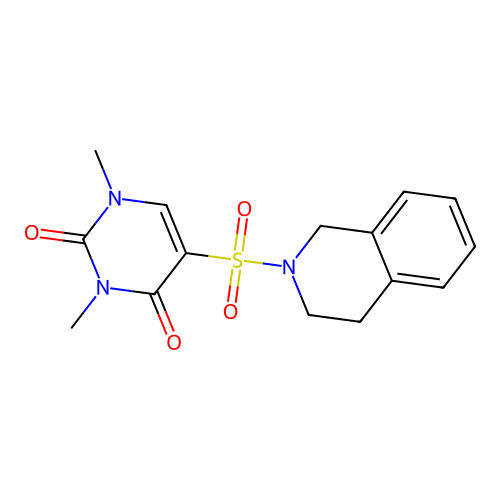 5-(3,4-dihydro-1H-isoquinolin-2-ylsulfonyl)-1,3-dimethylpyrimidine-2,4-dione structure