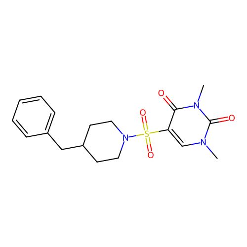 5-(4-Benzylpiperidin-1-yl)sulfonyl-1,3-dimethylpyrimidine-2,4-dione structure