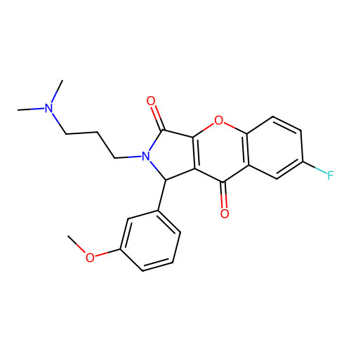 2-[3-(dimethylamino)propyl]-7-fluoro-1-(3-methoxyphenyl)-1,2-dihydrochromeno[2,3-c]pyrrole-3,9-dione structure