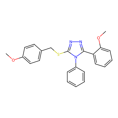 3-[(4-methoxybenzyl)sulfanyl]-5-(2-methoxyphenyl)-4-phenyl-4H-1,2,4-triazole structure