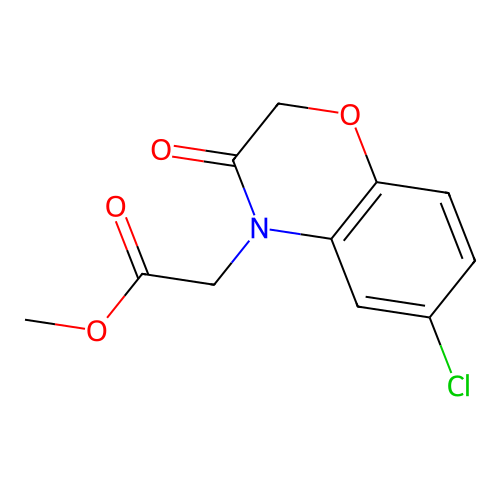 methyl (6-chloro-3-oxo-2,3-dihydro-4H-1,4-benzoxazin-4-yl)acetate structure