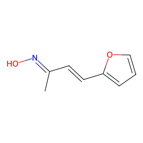 (NE)-N-[(E)-4-(furan-2-yl)but-3-en-2-ylidene]hydroxylamine structure