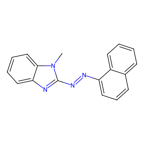 1-methyl-2-[(E)-naphthalen-1-yldiazenyl]-1H-benzimidazole structure
