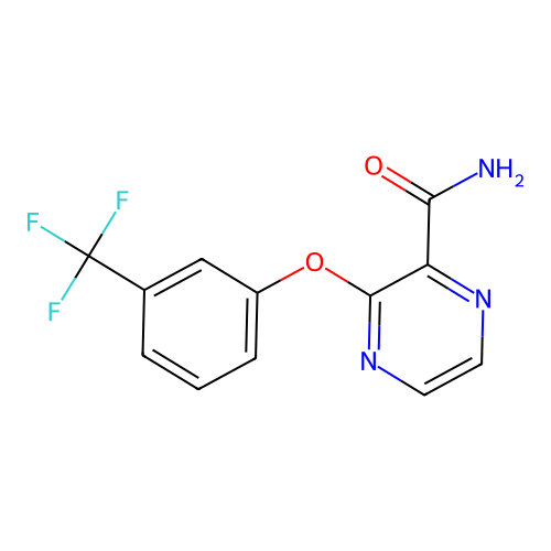 3-[3-(Trifluoromethyl)phenoxy]pyrazine-2-carboxamide structure
