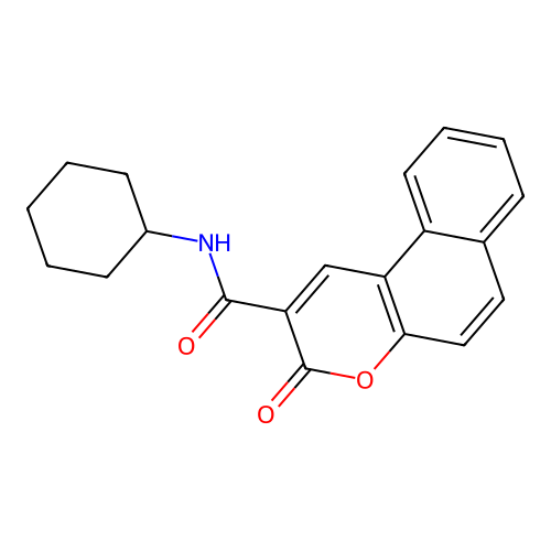 N-cyclohexyl-3-oxo-3H-benzo[f]chromene-2-carboxamide structure