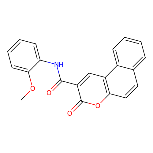 N-(2-methoxyphenyl)-3-oxo-3H-benzo[f]chromene-2-carboxamide structure