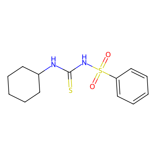 N-(cyclohexylcarbamothioyl)benzenesulfonamide structure