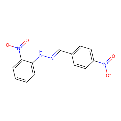 (1E)-1-(4-nitrobenzylidene)-2-(2-nitrophenyl)hydrazine structure