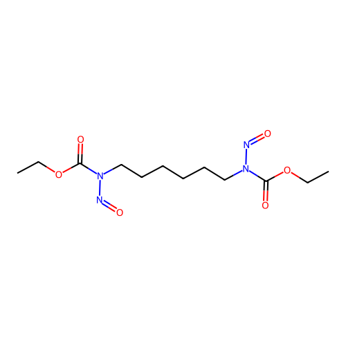 Diethyl hexane-1,6-diylbis(nitrosocarbamate) structure