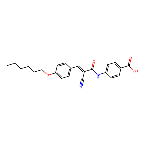 4-[[(E)-2-cyano-3-(4-hexoxyphenyl)prop-2-enoyl]amino]benzoic Acid structure