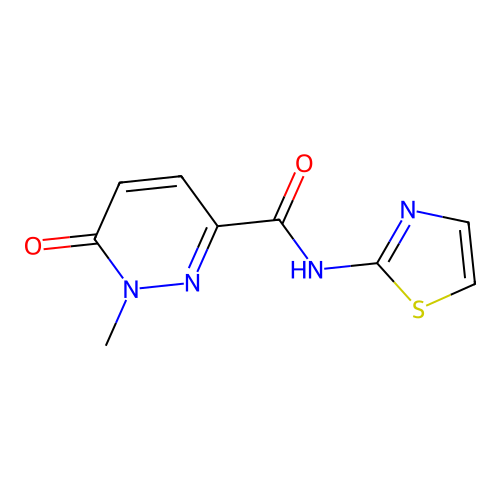 1-methyl-6-oxo-N-(1,3-thiazol-2-yl)pyridazine-3-carboxamide structure
