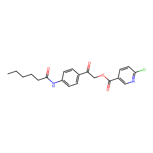 [2-[4-(Hexanoylamino)phenyl]-2-oxoethyl] 6-chloropyridine-3-carboxylate structure